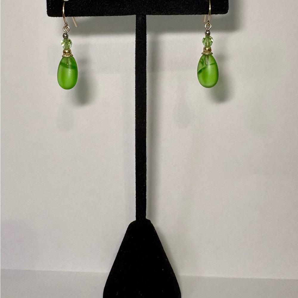 Elegant Green Drop Earrings